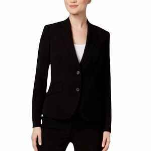 Anne Klein Black Two Button Single Breasted Blazer Jacket Size 4